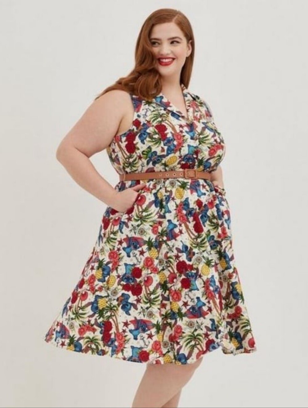 Torrid Disney Lilo & Stitch Luau Retro Swing Dress, Size 14 GUC